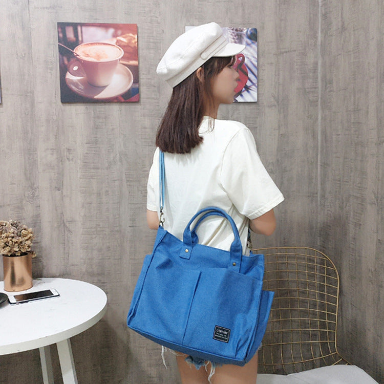 New Japanese canvas bag women's messenger bag women's simple fashion cloth bag student casual canvas handbag