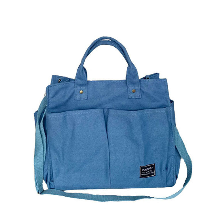 New Japanese canvas bag women's messenger bag women's simple fashion cloth bag student casual canvas handbag