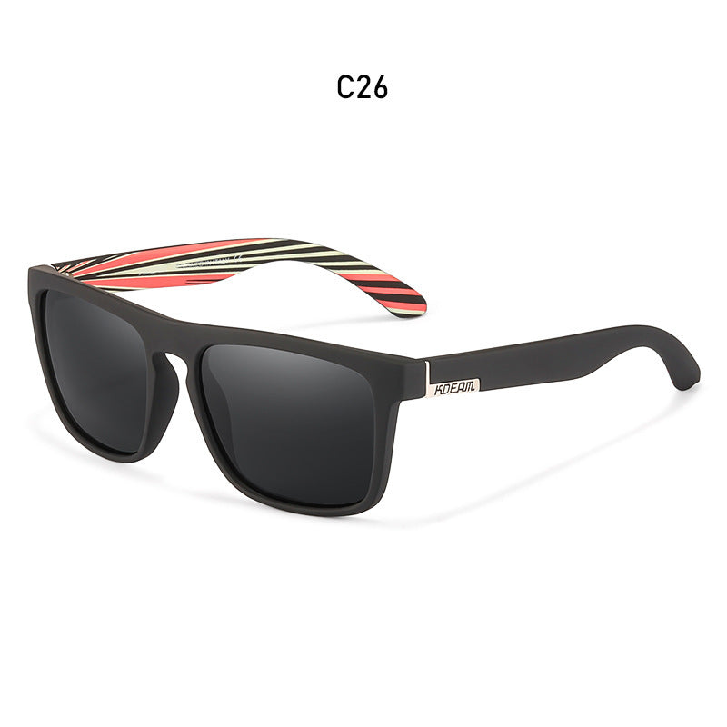 Box Colorful Driving Sunglasses Men's Polarized Sports Sunglasses