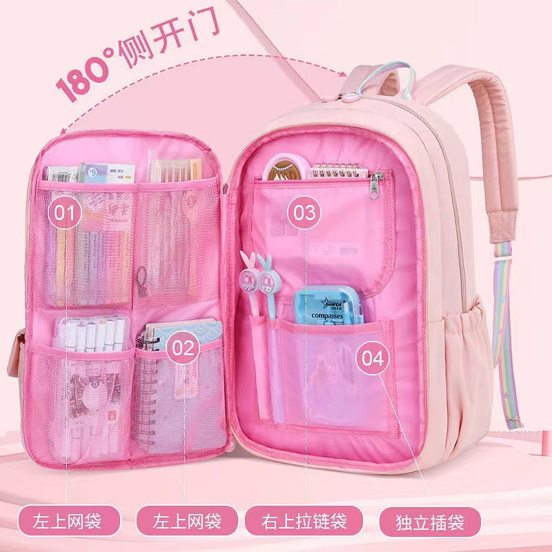 New Ultra-Light Girls' School Backpack – Spine Care & Burden-Reducing Bag for Primary School Students