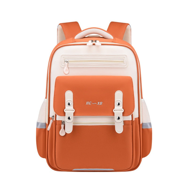 Modern Color-Block School Backpacks – Warm & Minimal Design