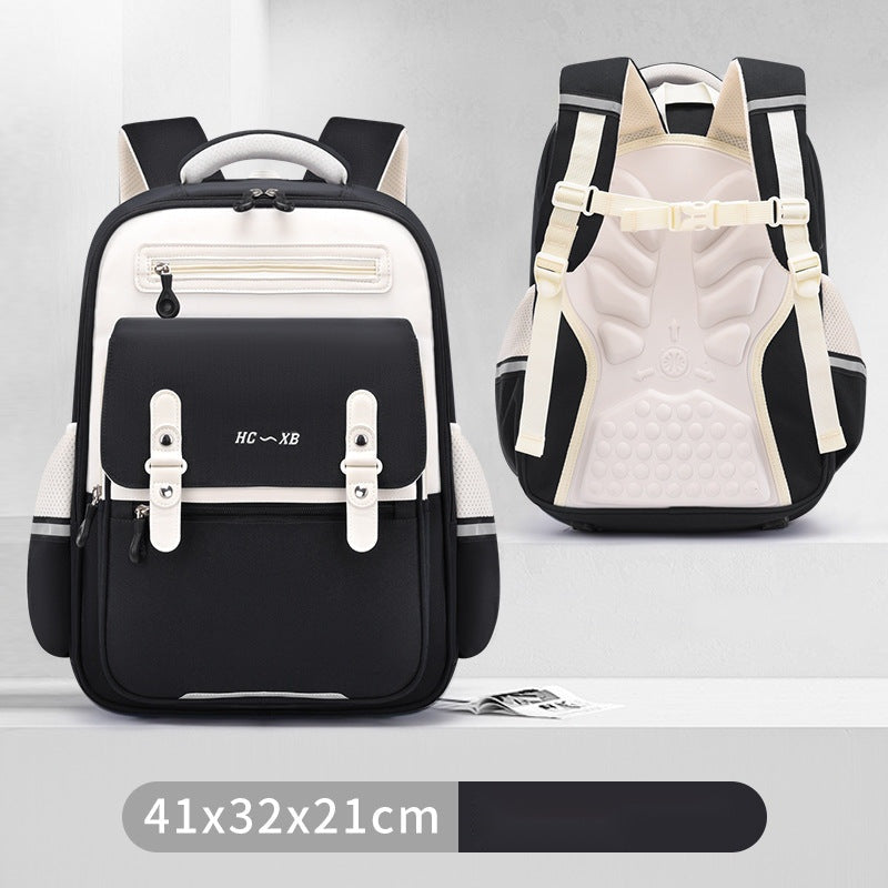 Modern Color-Block School Backpacks – Warm & Minimal Design