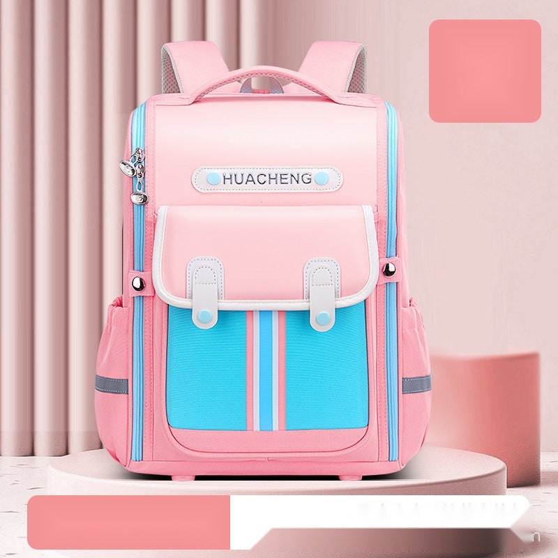 Stylish School Backpack with Multi-Color Stripes