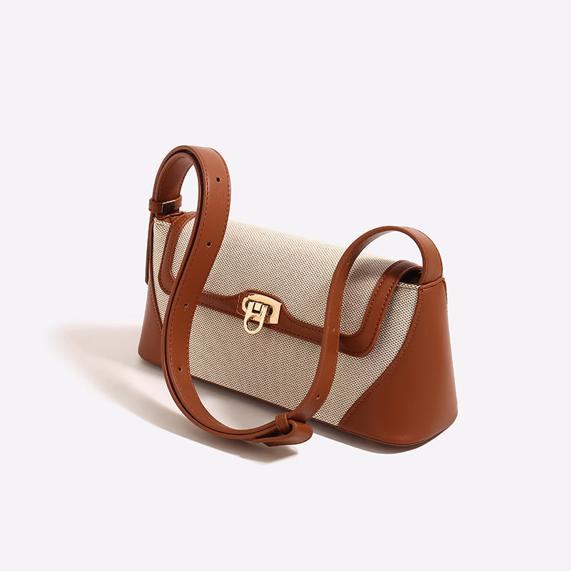 Cross-Border Canvas Bag – Contrasting Color & Versatile Design
