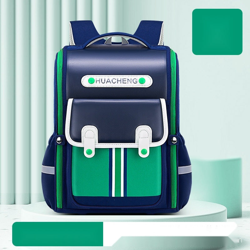 Stylish School Backpack with Multi-Color Stripes