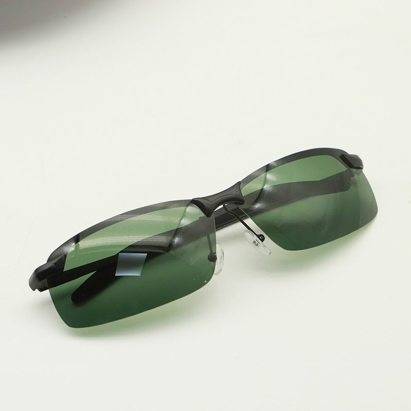 Trendy Half-Frame Color-Changing Sunglasses