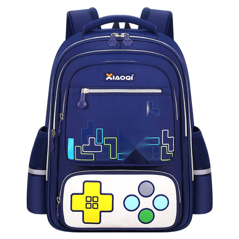 Gaming-Themed Kids Backpack – Tetris & Console Design