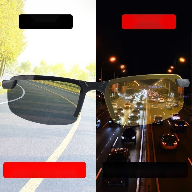 Trendy Half-Frame Color-Changing Sunglasses