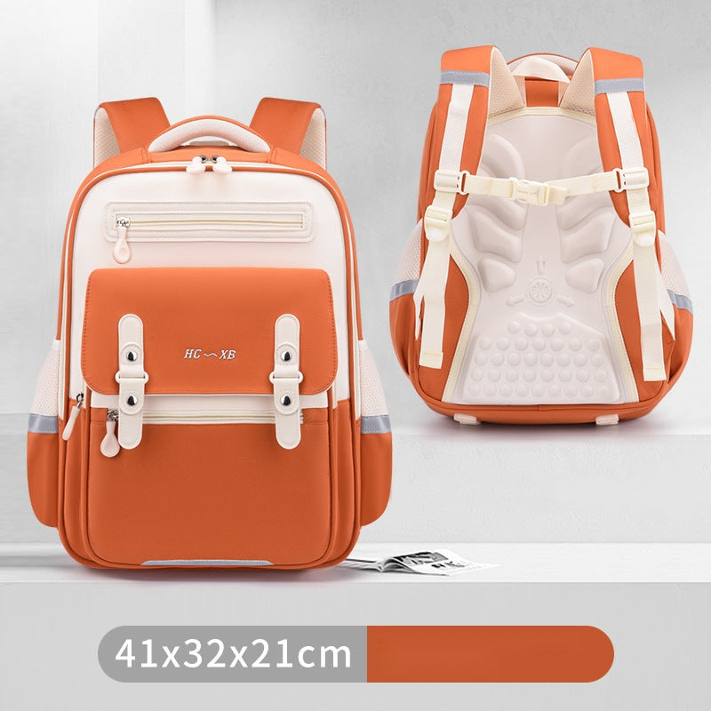 Modern Color-Block School Backpacks – Warm & Minimal Design