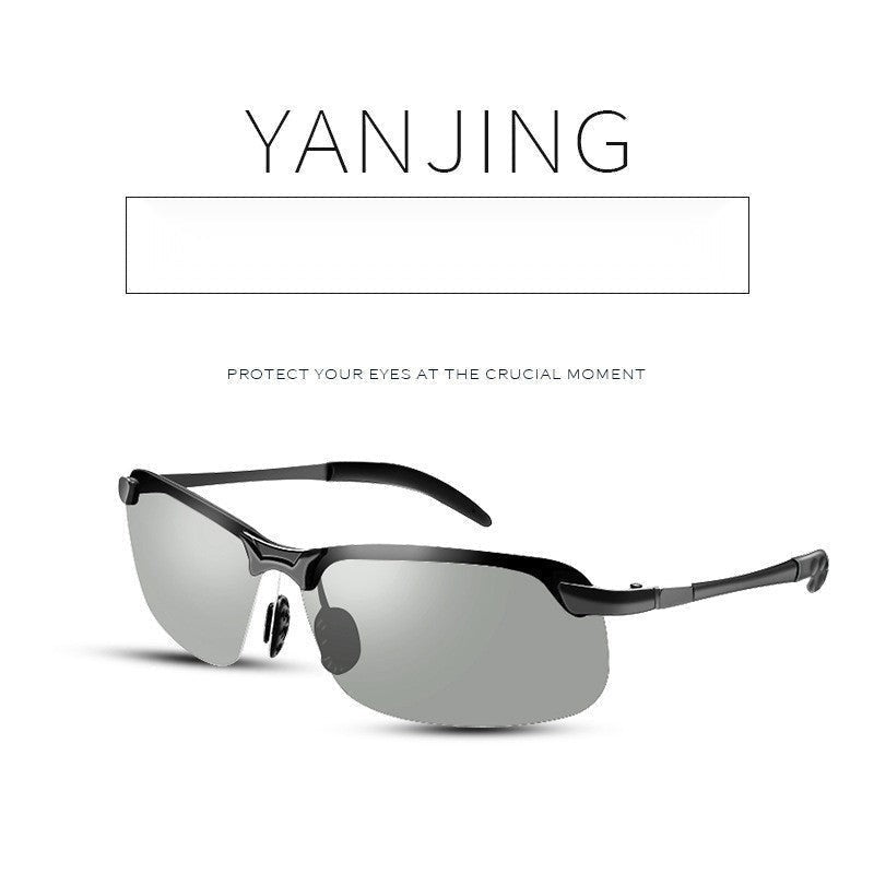 Trendy Half-Frame Color-Changing Sunglasses