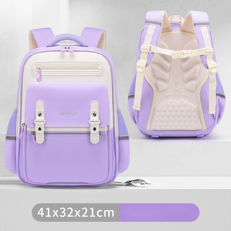 Modern Color-Block School Backpacks – Warm & Minimal Design