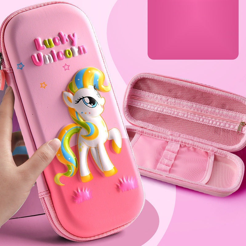 3D Cartoon Zipper Pencil Case for Kids