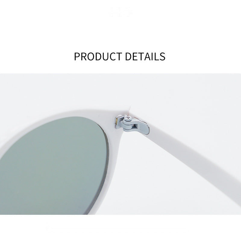Korean Round Frame with Cat-Eye Edge Sunglasses