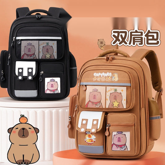 Trendy Campus Backpack with Cartoon Charm